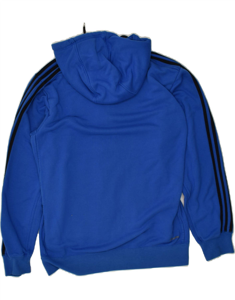 ADIDAS Womens Climalite Zip Hoodie Sweater UK 16 Large Blue Polyester | Vintage Adidas | Thrift | Second-Hand Adidas | Used Clothing | Messina Hembry 