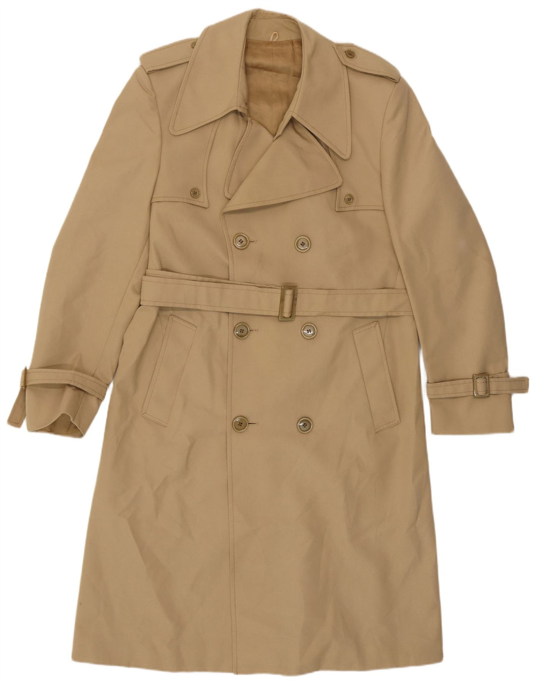 NINO Mens Trench Coat UK 38 Medium Beige Polyester
