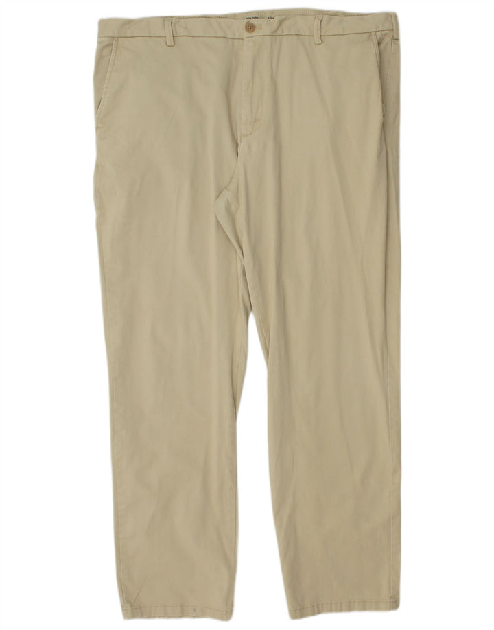IZOD Mens Salt Water Straight Chino Trousers W40 L32 Beige Cotton