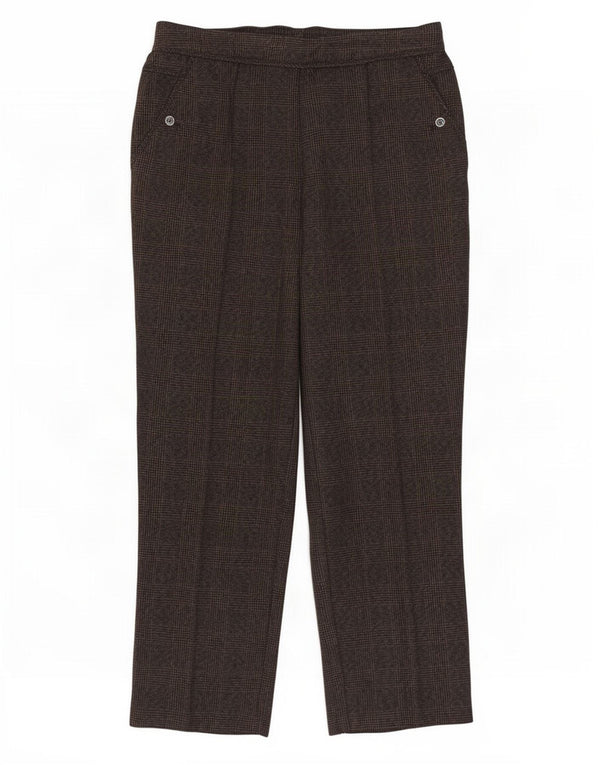 Marks & Spencer Womens Casual Trousers UK 12 Medium W30 L27 Brown