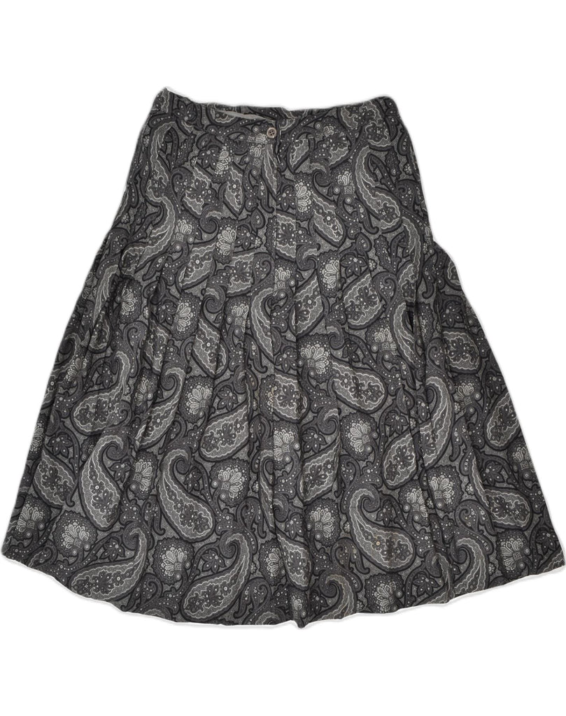 VINTAGE Womens Knife Pleated Skirt W28 Medium Grey Paisley | Vintage | Thrift | Second-Hand | Used Clothing | Messina Hembry 