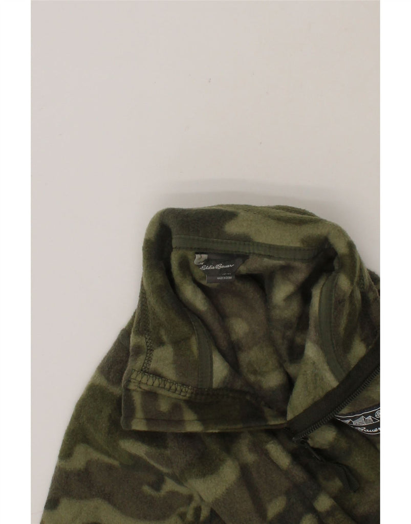 EDDIE BAUER Boys Zip Neck Fleece Jumper 5-6 Years XS Khaki Camouflage Vintage Eddie Bauer and Second-Hand Eddie Bauer from Messina Hembry 