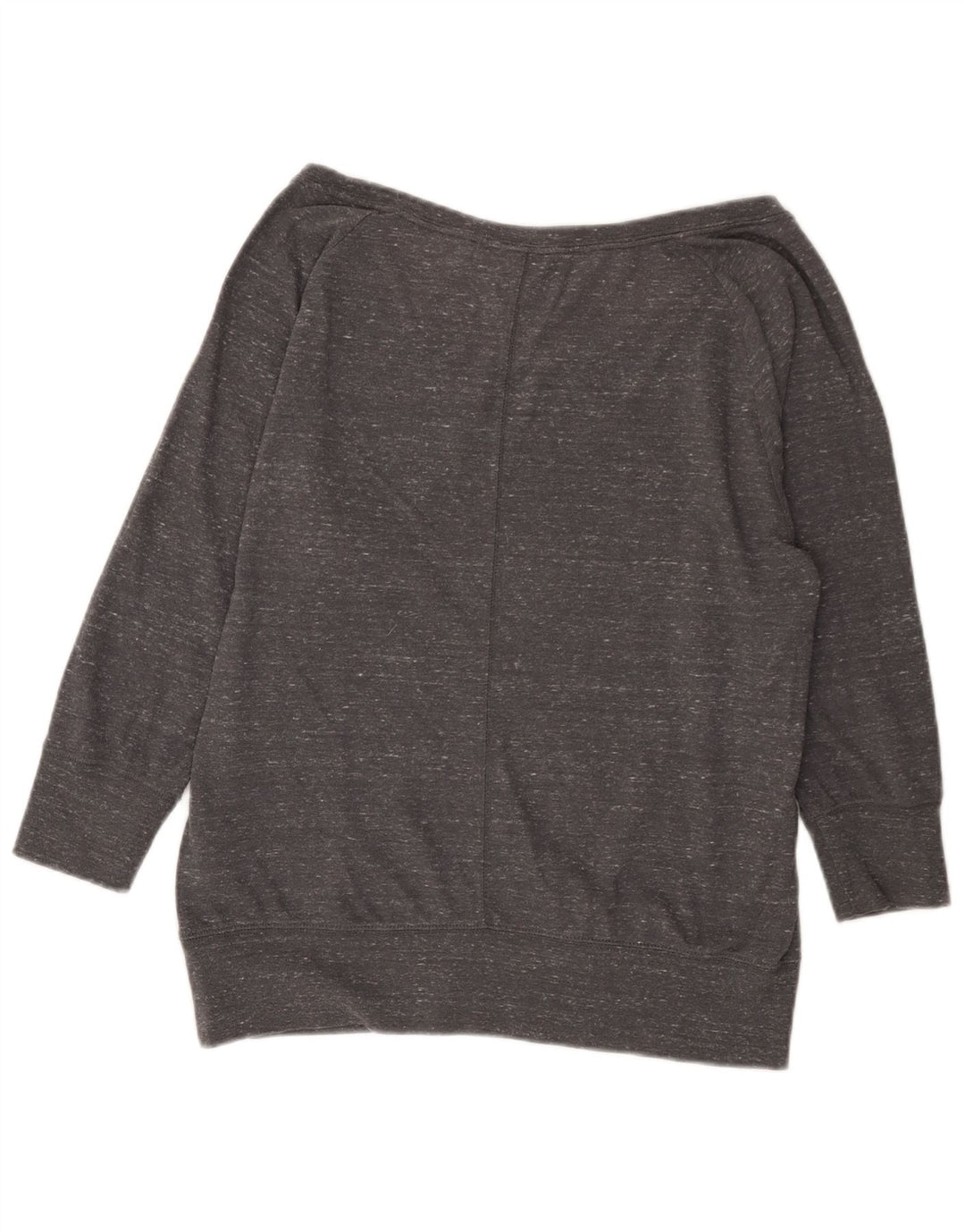 Nike Womens Graphic Sweatshirt Jumper UK 14 Medium Grey Flecked Cotton