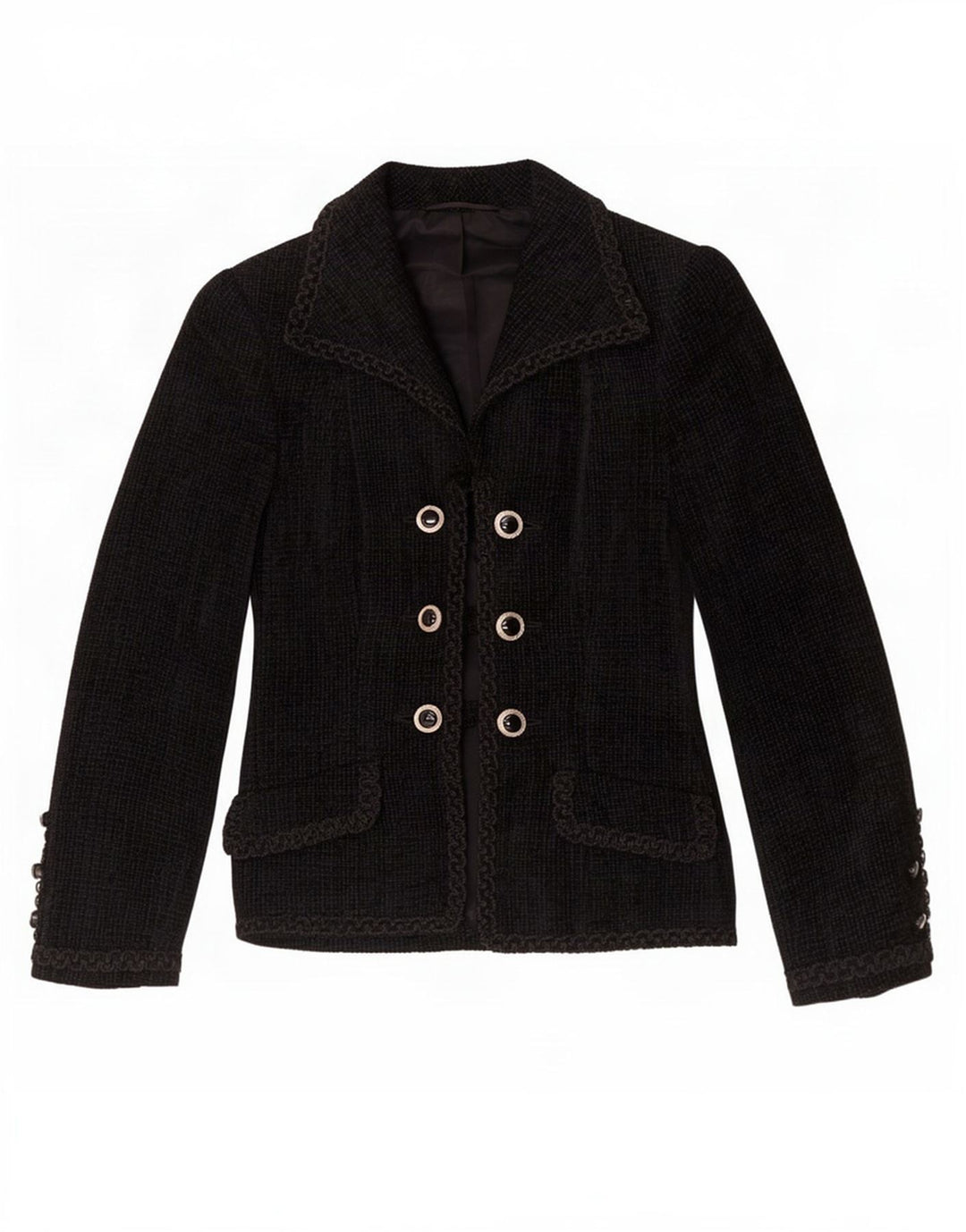 Ralph Womens Double Breasted Blazer Jacket UK 8 Small Black