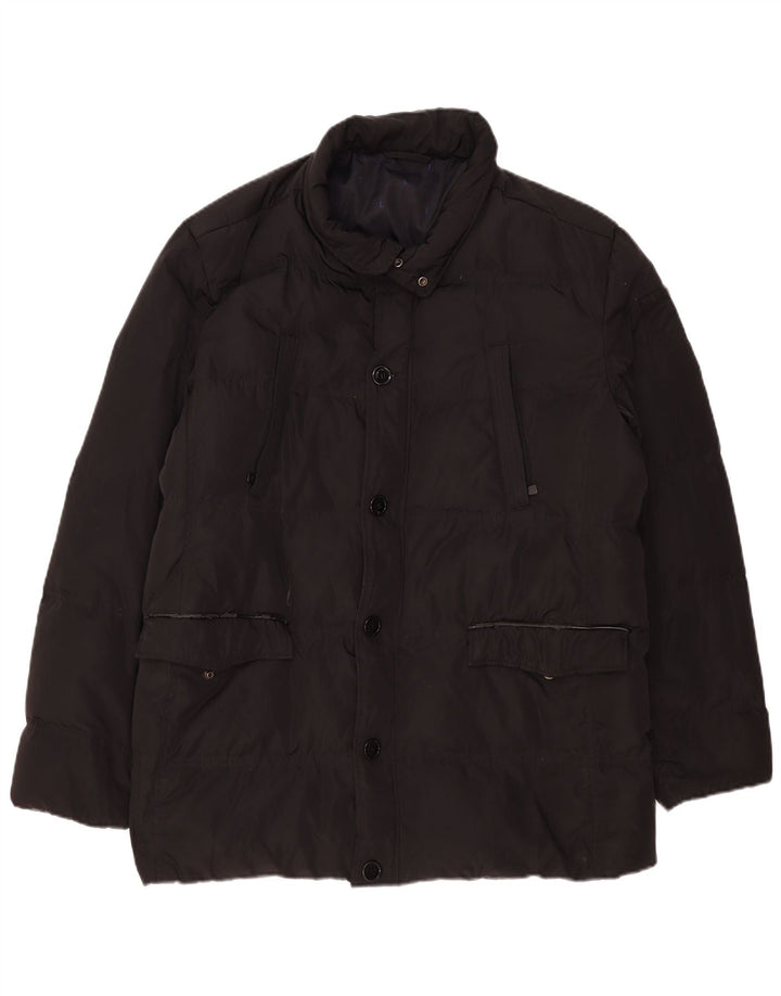 Trussardi Jeans Mens Padded Jacket IT 54 2XL Black Polyester