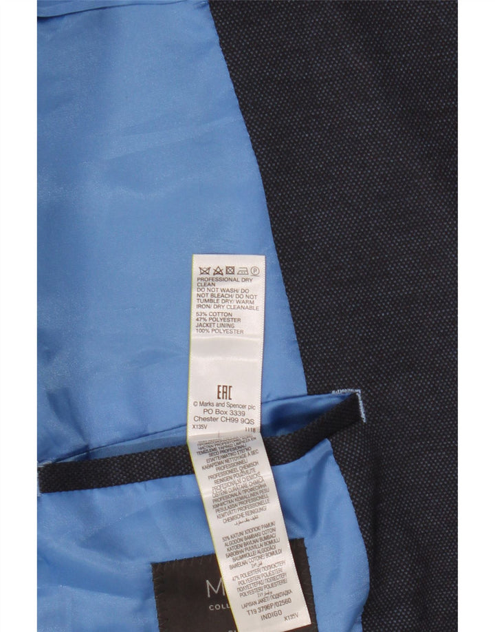 MARKS & SPENCER Mens 2 Button Slim Fit Blazer Jacket UK 46 XL Navy Blue