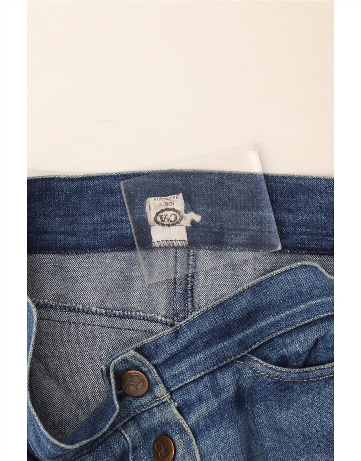 C&A Womens High Waist Denim Skirt W28 Medium Blue Cotton