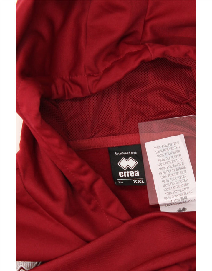 ERREA Mens Rugby Feltre Graphic Hoodie Jumper 2XL Red Polyester Vintage Errea and Second-Hand Errea from Messina Hembry 