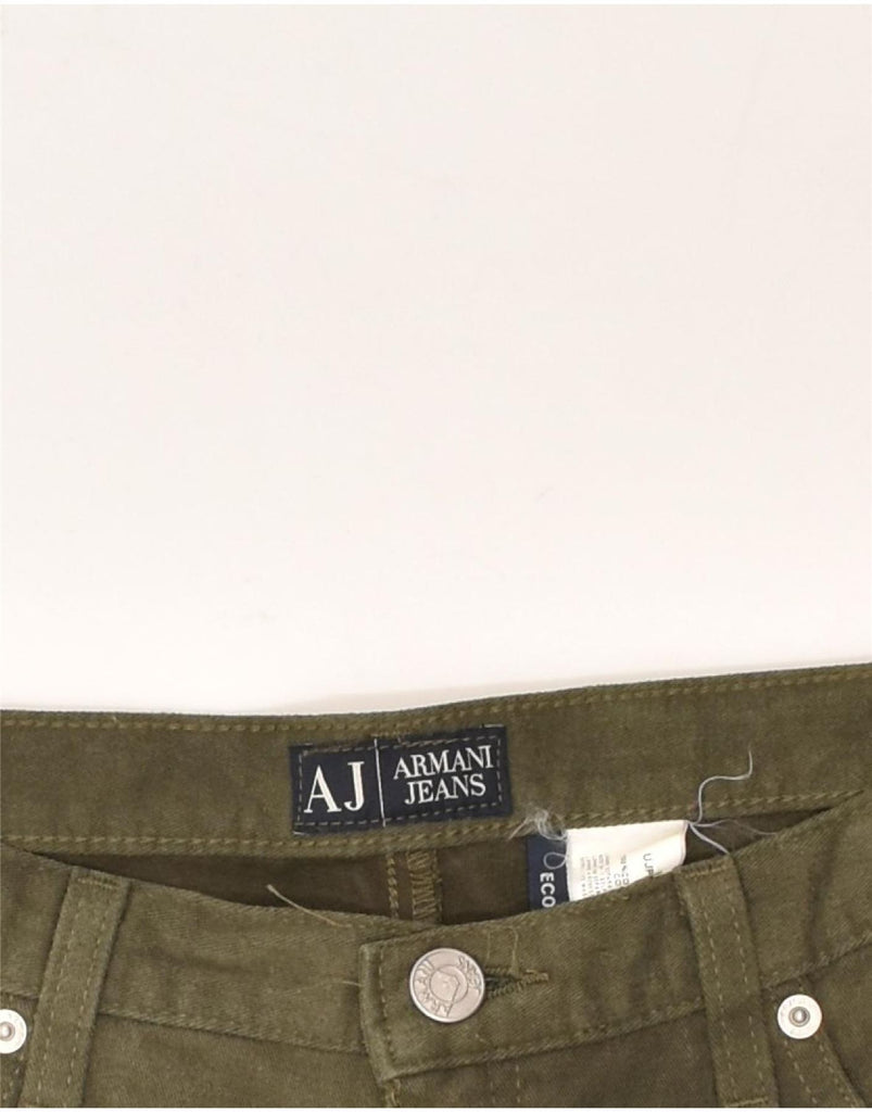 ARMANI Womens Straight Jeans W29 L29 Khaki Cotton | Vintage Armani | Thrift | Second-Hand Armani | Used Clothing | Messina Hembry 