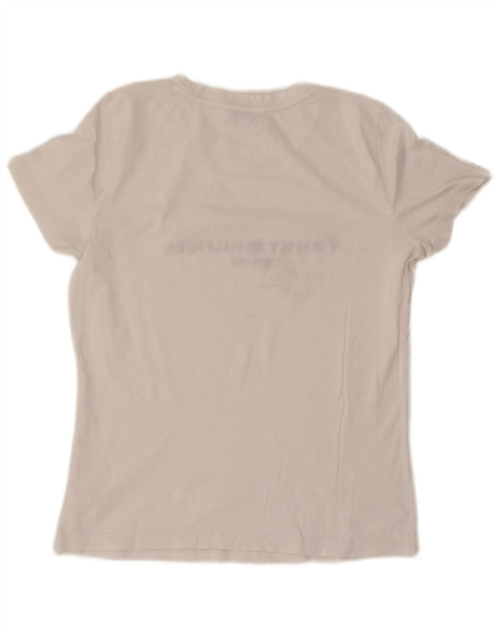 Tommy Hilfiger Womens Graphic T-Shirt Top UK 10 Small White