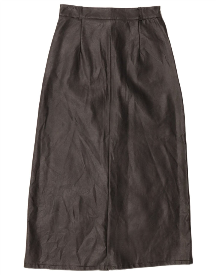 Vintage Womens Faux Fur Skirt Small W26  Black Polyurethane