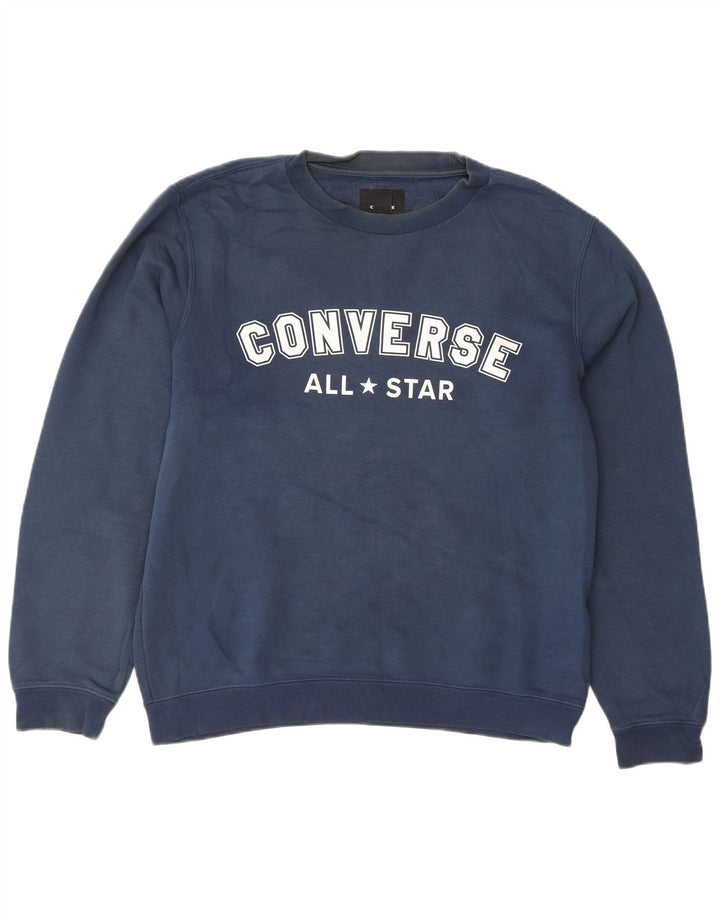 Converse Mens Graphic Sweatshirt Jumper Small Navy Blue