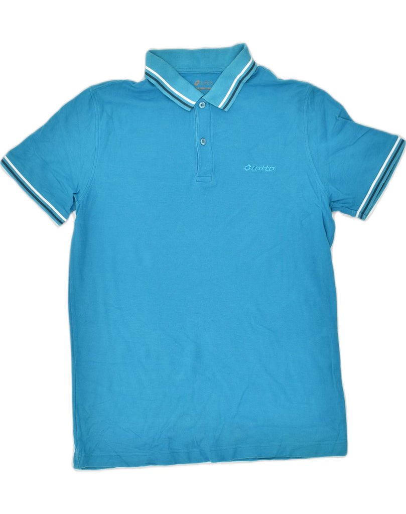 LOTTO Mens Polo Shirt Medium Blue Cotton | Vintage Lotto | Thrift | Second-Hand Lotto | Used Clothing | Messina Hembry 