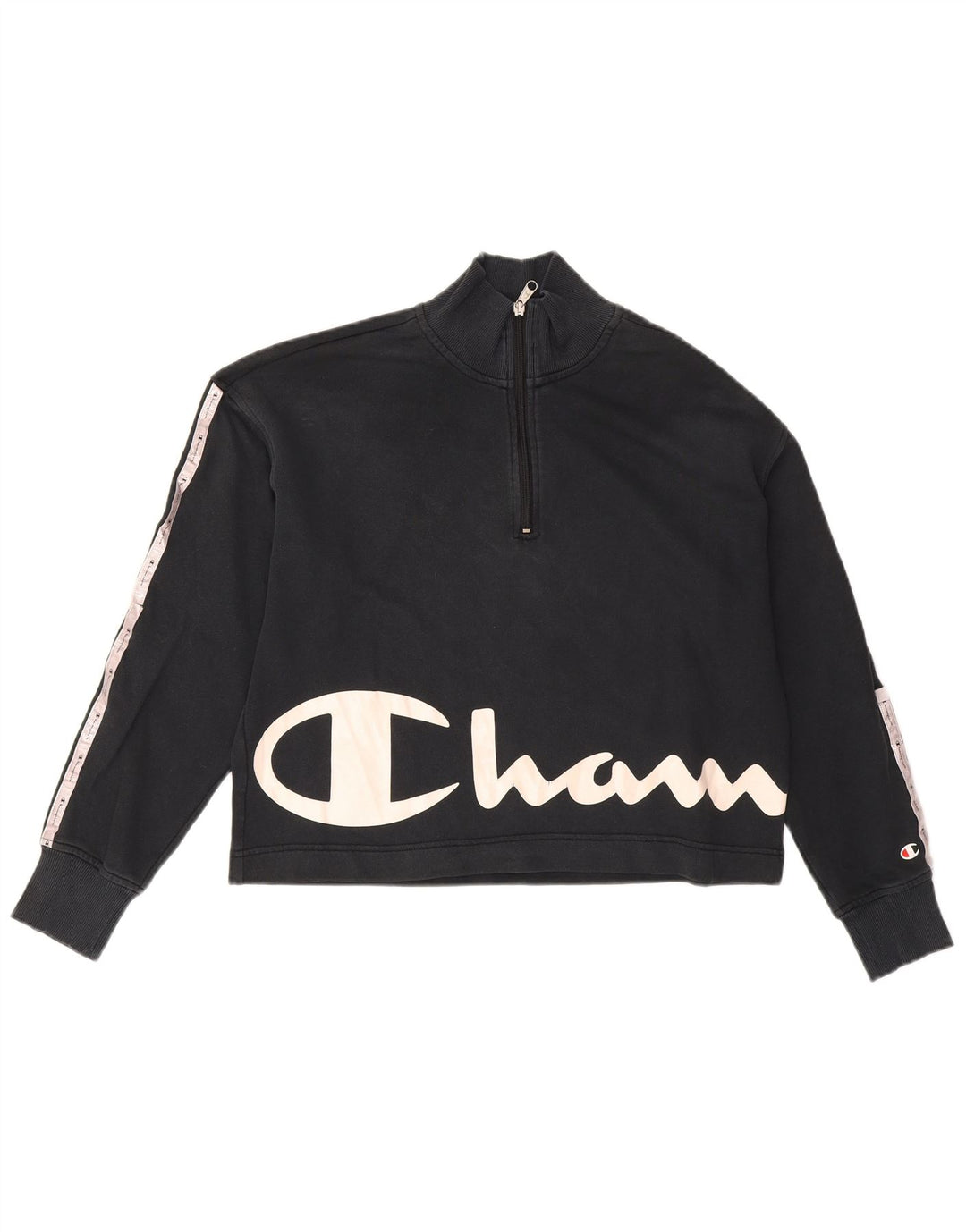 Champion Womens Oversized Graphic Sweatshirt Jumper UK 16 Large Black