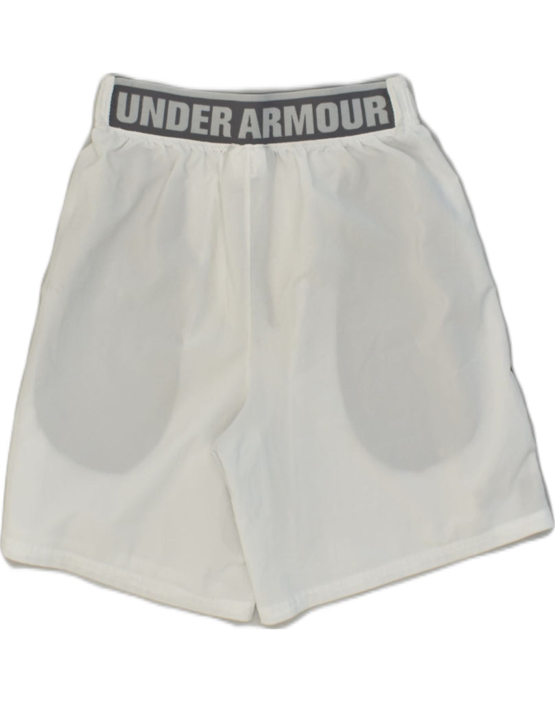 UNDER ARMOUR Mens Graphic Sport Shorts Medium White Polyester | Vintage Under Armour | Thrift | Second-Hand Under Armour | Used Clothing | Messina Hembry 