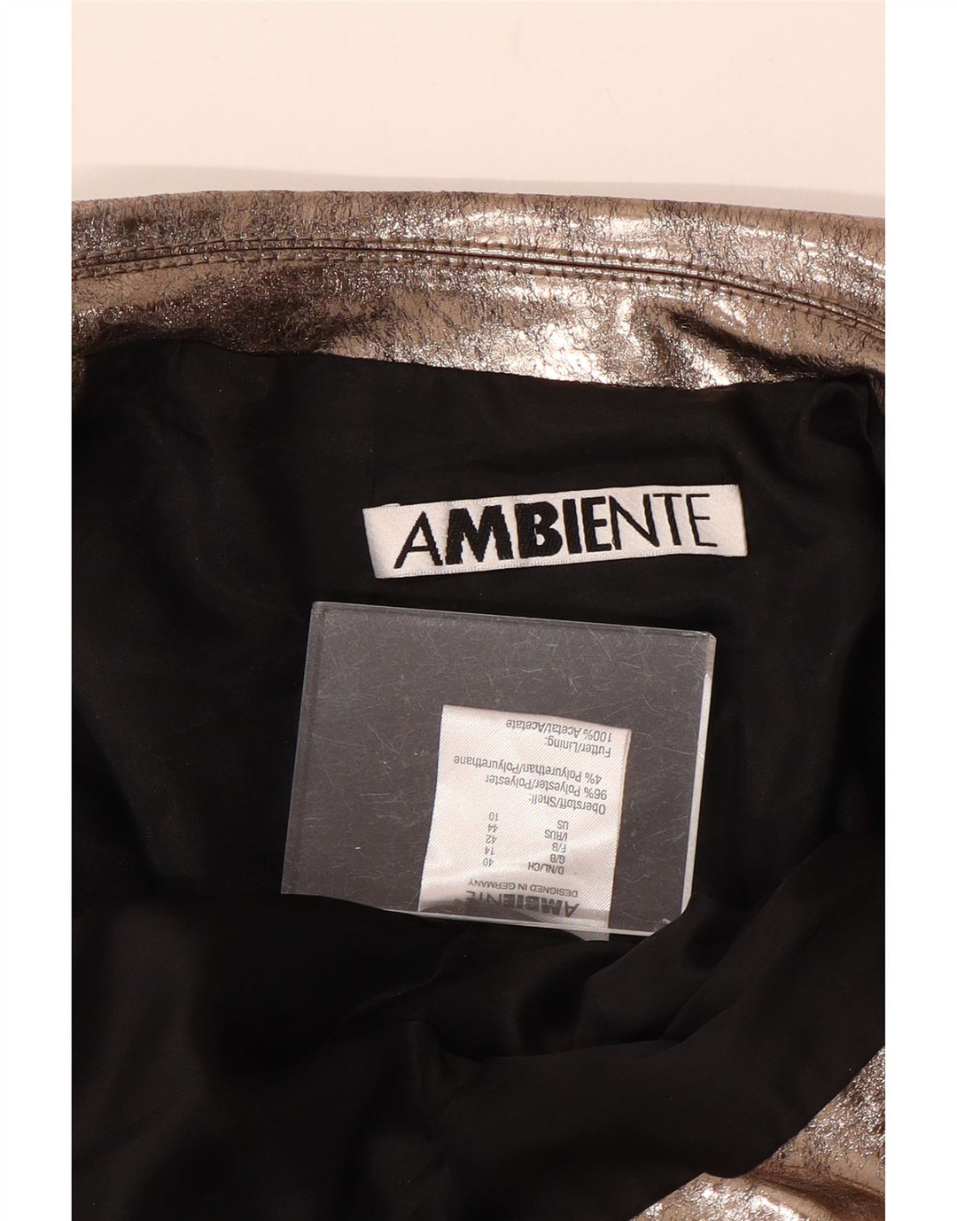 AMBIENTE Womens Faux Leather Utility Jacket UK 14 Large Brown Polyester