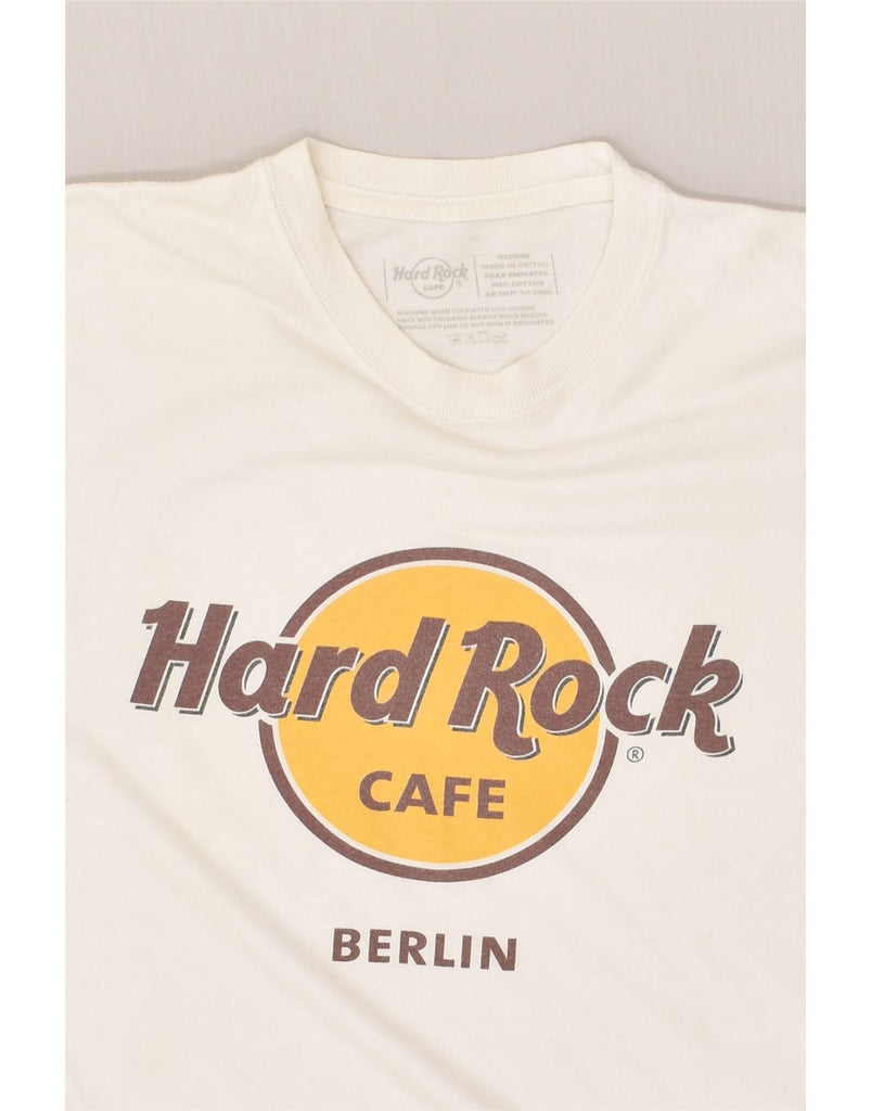 HARD ROCK CAFE Mens Berlin Graphic T-Shirt Top Medium White Cotton | Vintage Hard Rock Cafe | Thrift | Second-Hand Hard Rock Cafe | Used Clothing | Messina Hembry 