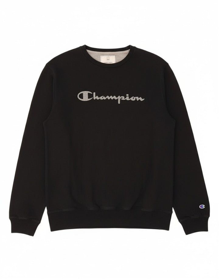 CHAMPION Mens Graphic Top Long Sleeve 3XL Black Cotton