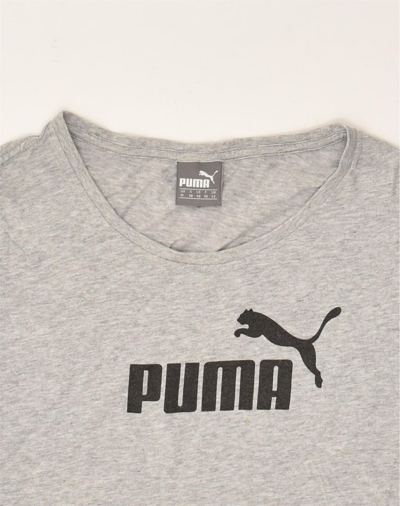 PUMA Womens Graphic T-Shirt Top UK 12 Medium  Grey | Vintage Puma | Thrift | Second-Hand Puma | Used Clothing | Messina Hembry 