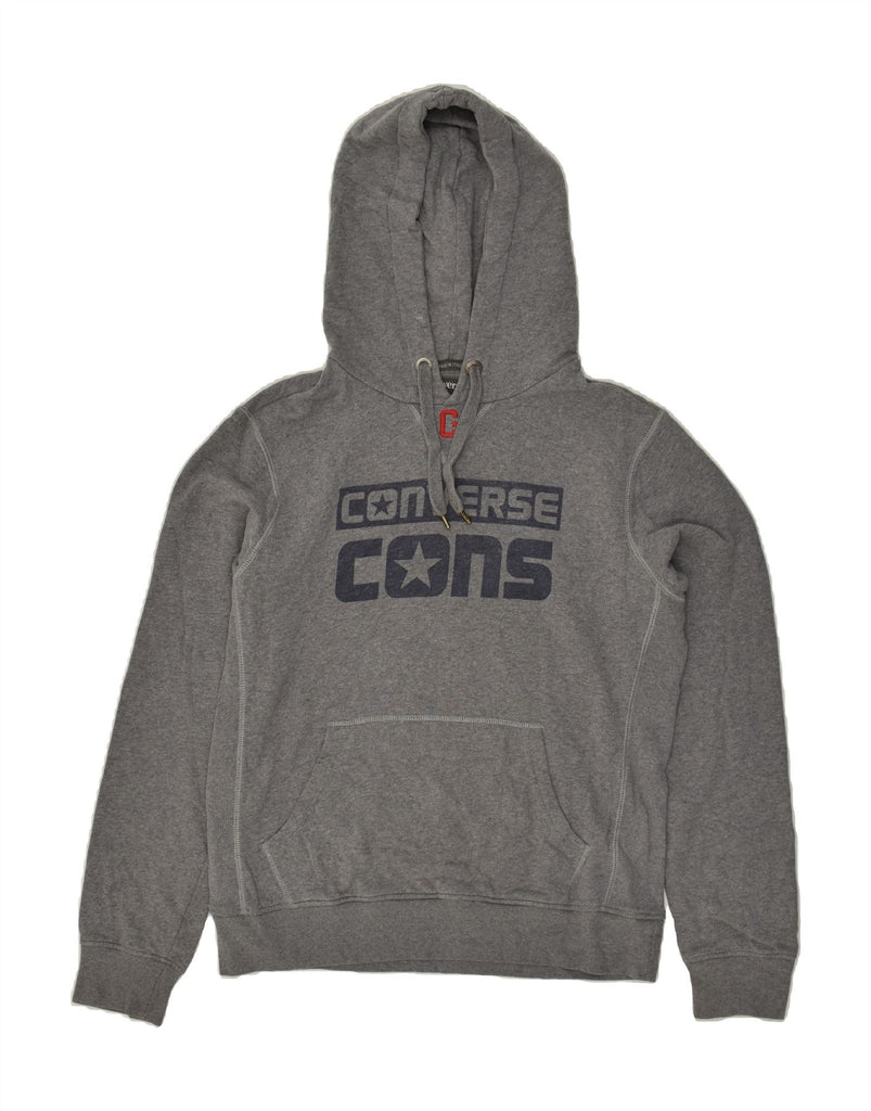 CONVERSE Mens Graphic Hoodie Jumper Medium Grey Cotton | Vintage Converse | Thrift | Second-Hand Converse | Used Clothing | Messina Hembry 