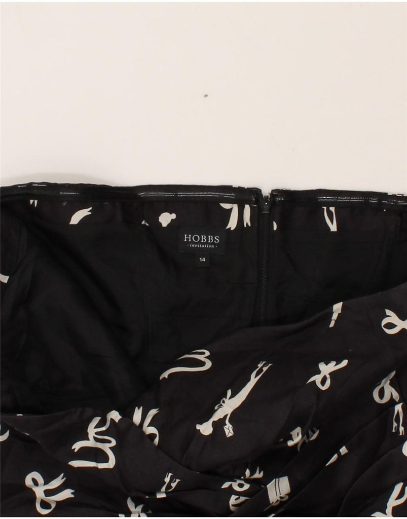 HOBBS Womens Abstract Pattern Strapless Dress UK 14 Medium Black Silk Vintage Hobbs and Second-Hand Hobbs from Messina Hembry 