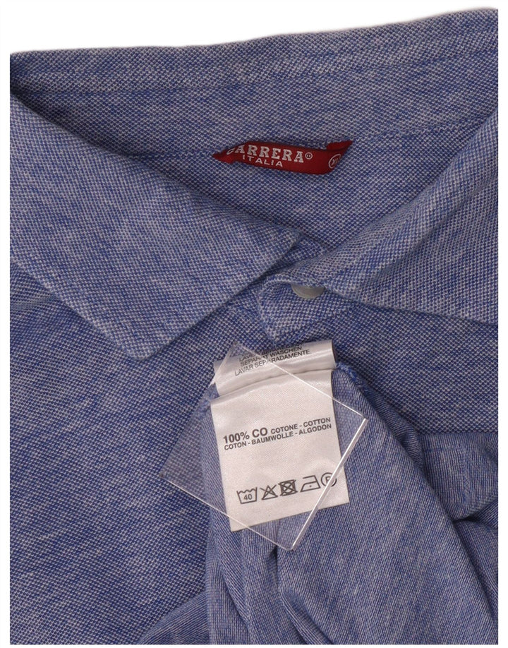Carrera Mens Shirt XL Blue Flecked Cotton
