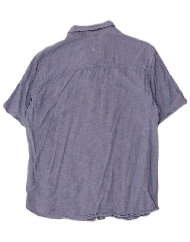Fat Face Mens Short Sleeve Shirt Medium Blue Cotton