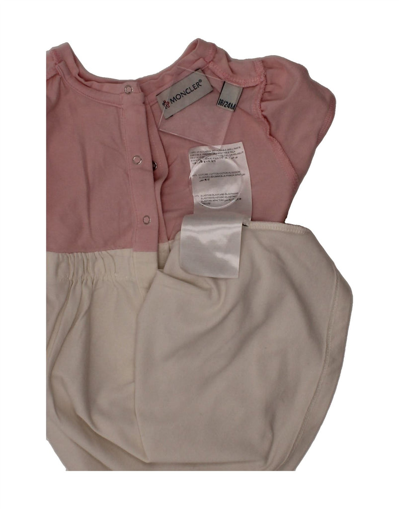 MONCLER Baby Girls Basic Dress 18-24 Months Pink Colourblock Cotton Vintage Moncler and Second-Hand Moncler from Messina Hembry 