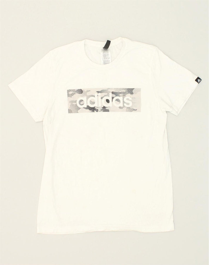 ADIDAS Mens Graphic T-Shirt Top Small White Cotton | Vintage Adidas | Thrift | Second-Hand Adidas | Used Clothing | Messina Hembry 