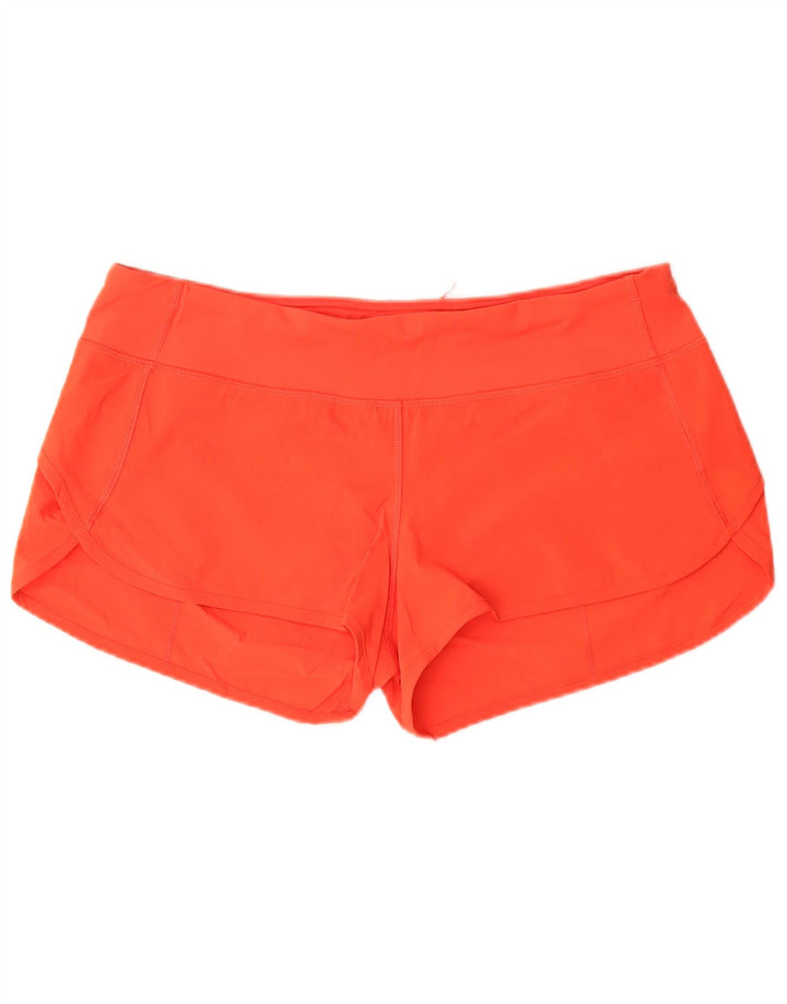 Lululemon Womens Sport Shorts US 10 Large Orange Polyester