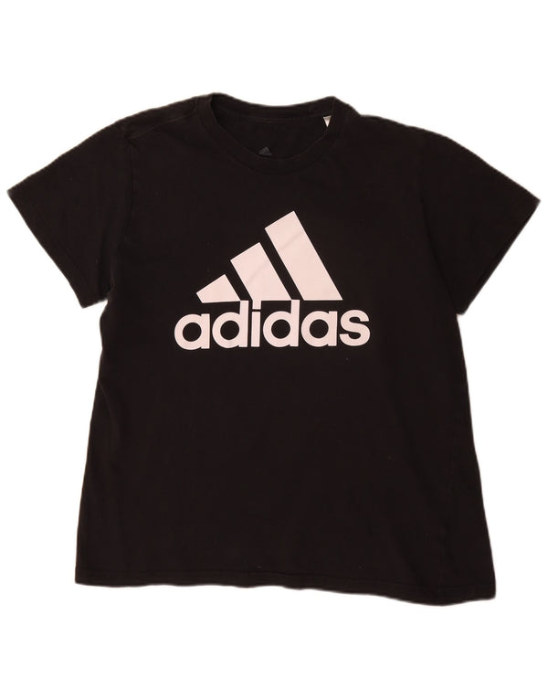 Adidas Womens Graphic T-Shirt Top UK 20/22 XL Black Cotton