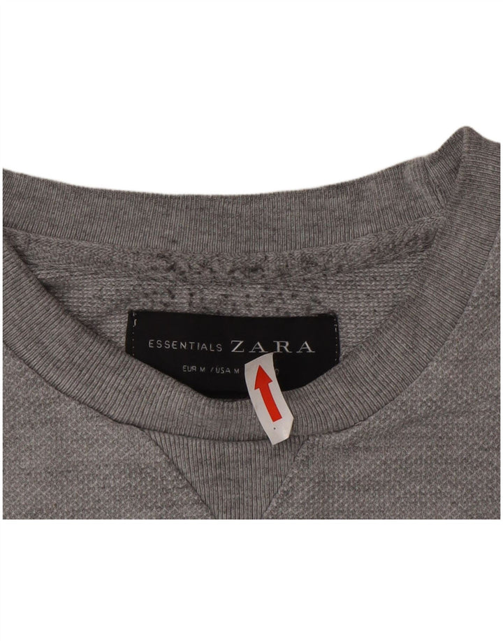 Zara Mens Sweatshirt Jumper Medium Grey Cotton