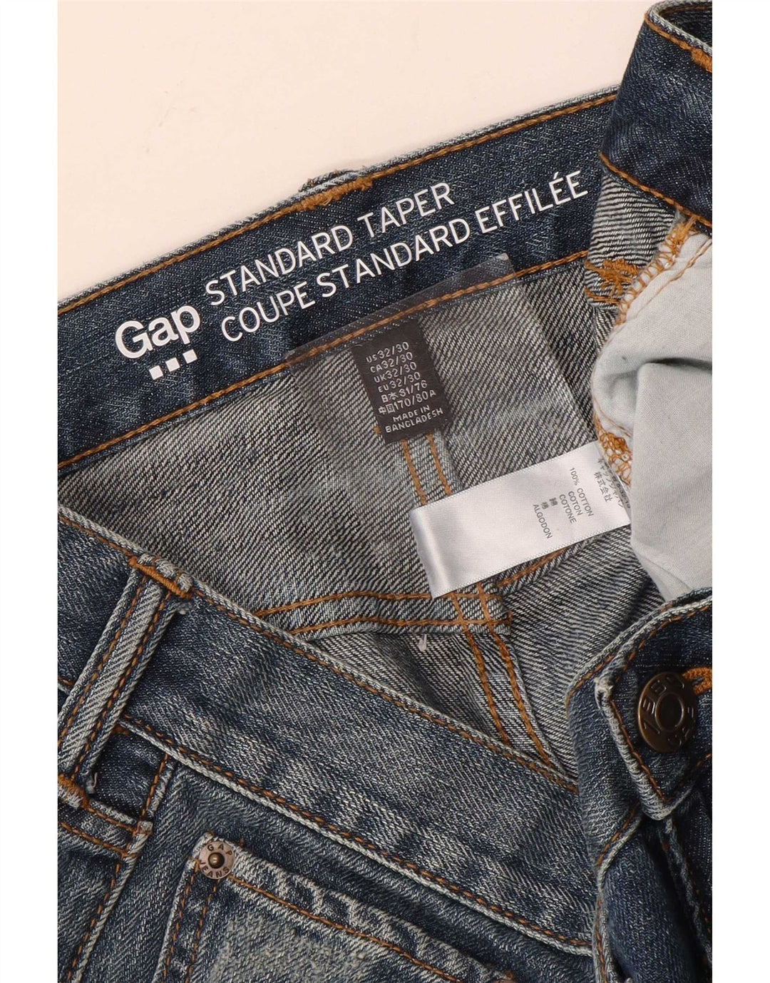 Gap Mens Standard Distressed Tapered Jeans W32 L30 Blue Cotton