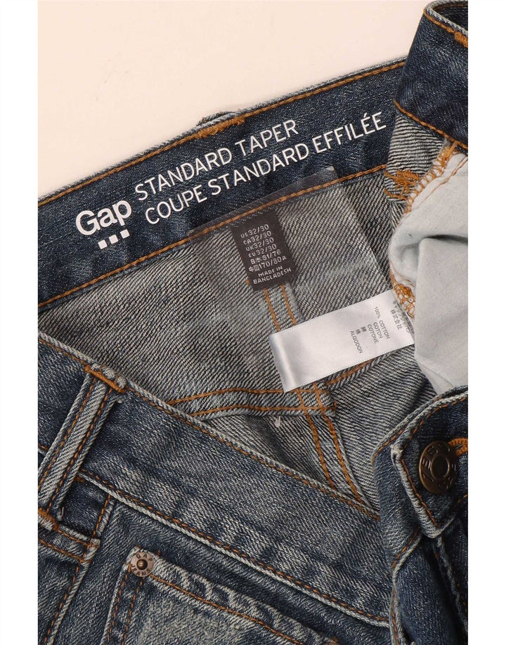 Gap Mens Standard Distressed Tapered Jeans W32 L30 Blue Cotton