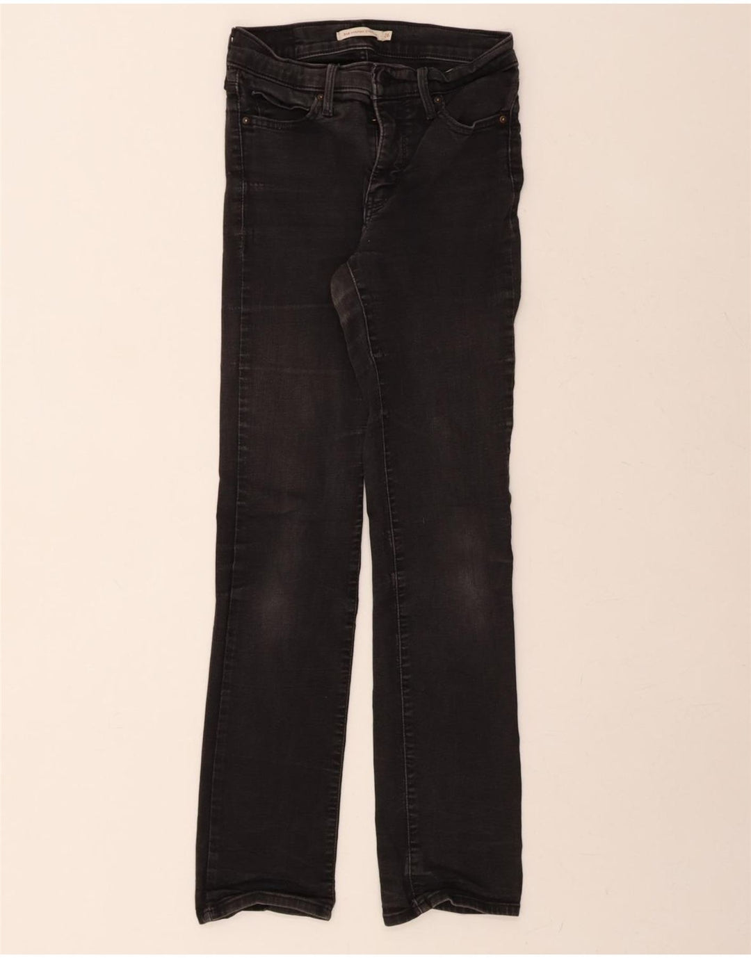 LEVI'S Womens 314 Shaping Straight Jeans W26 L30 Black Cotton Vintage Levi's and Second-Hand Levi's from Messina Hembry 