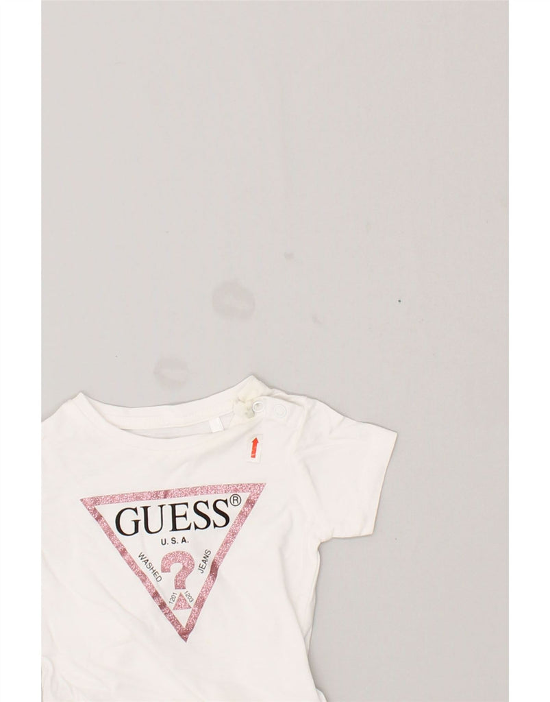 GUESS Baby Girls Graphic T-Shirt Top 3-6 Months White | Vintage Guess | Thrift | Second-Hand Guess | Used Clothing | Messina Hembry 