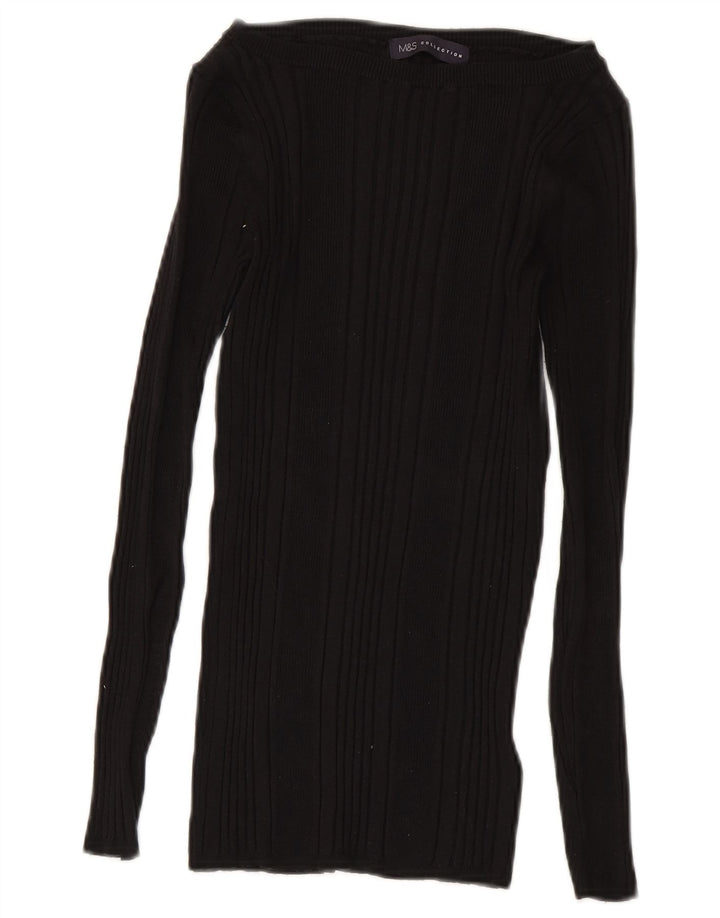 Marks & Spencer Womens Off Shoulder Top UK 8 Small Black Viscose