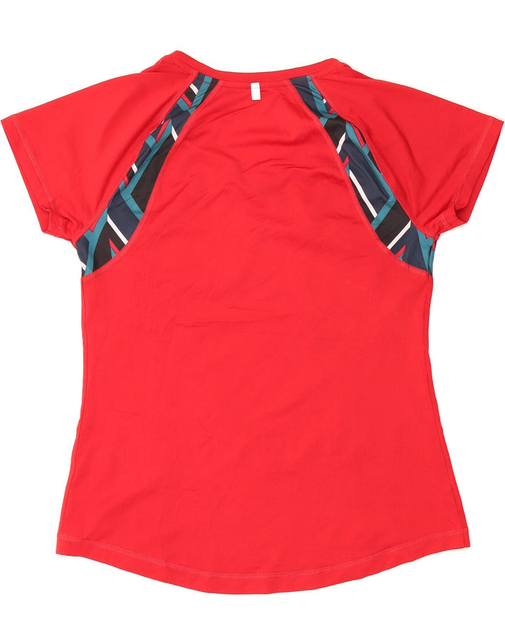 FILA Womens T-Shirt Top UK 12 Medium Red Colourblock Polyester Vintage Fila and Second-Hand Fila from Messina Hembry 
