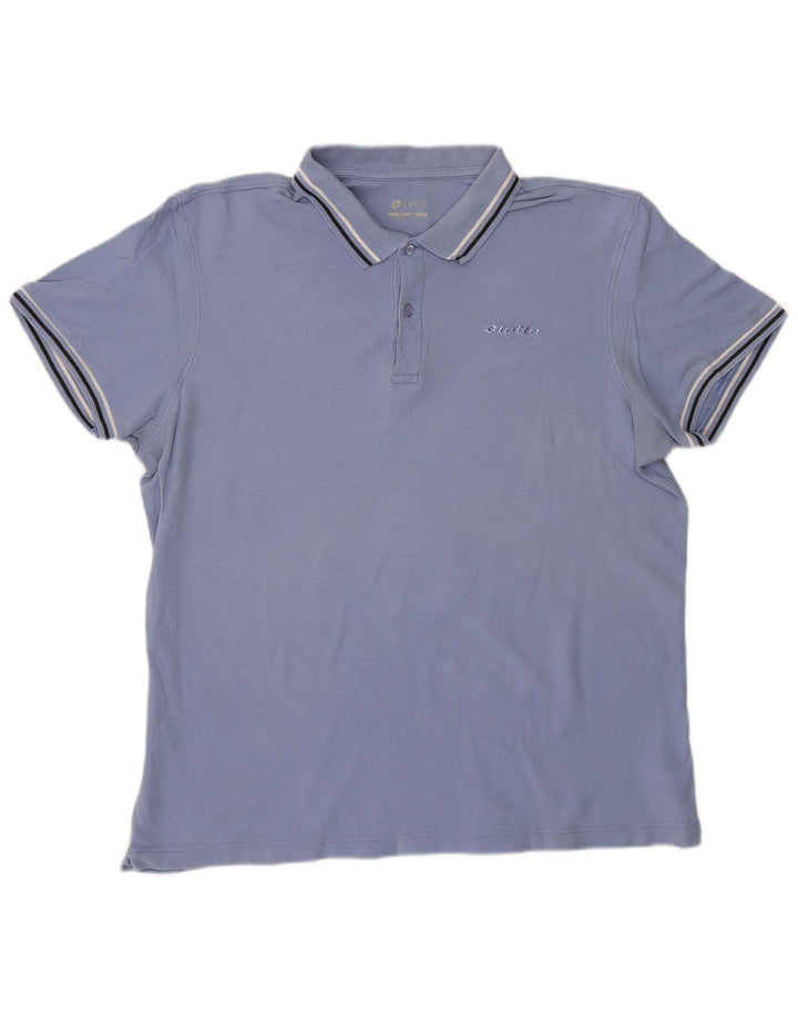 LOTTO Mens Polo Shirt 2XL Purple Cotton