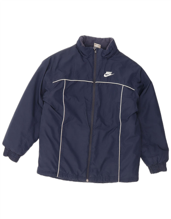 NIKE Boys Graphic Windbreaker Jacket 10-11 Years Medium Navy Blue