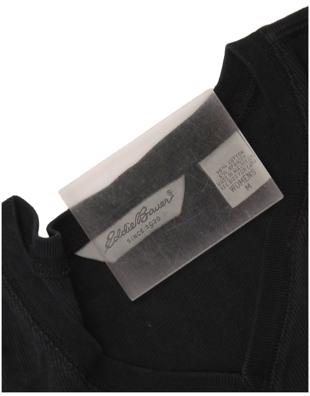 EDDIE BAUER Womens Top Long Sleeve UK 14 Medium Black Cotton