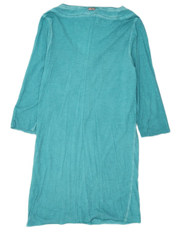 Diesel Womens 3/4 Sleeve T-Shirt Dress UK 12 Medium Turquoise