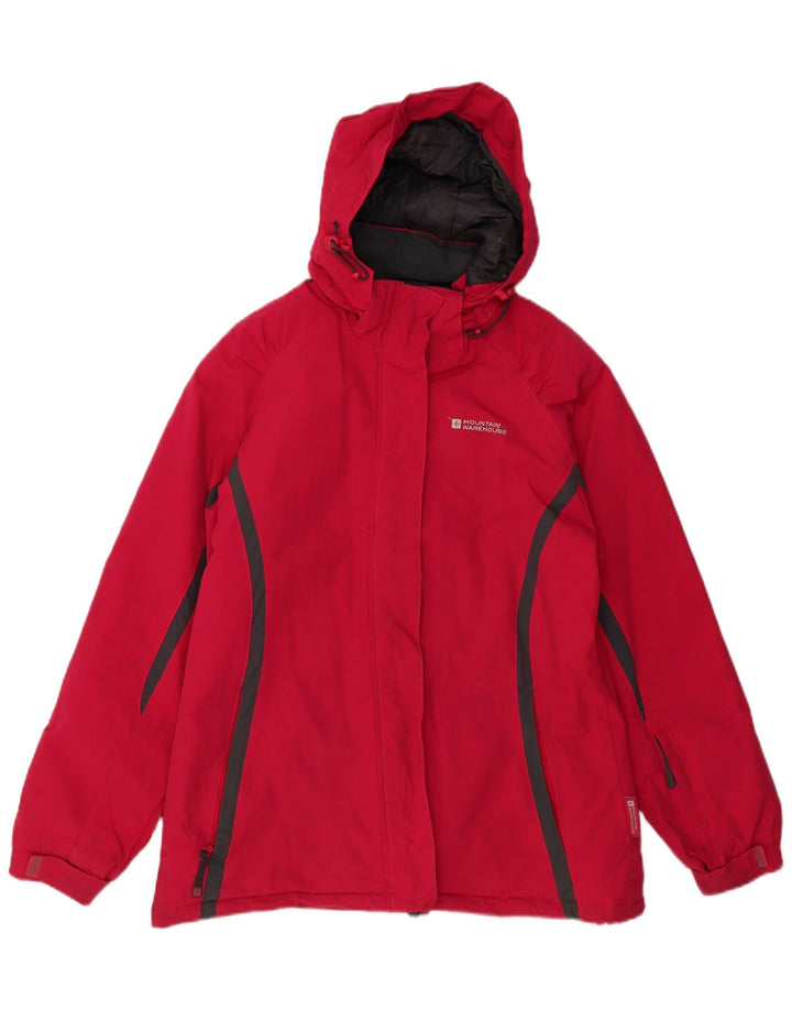 MOUNTAIN WAREHOUSE Womens Windbreaker Jacket UK 14 Large Red Colourblock