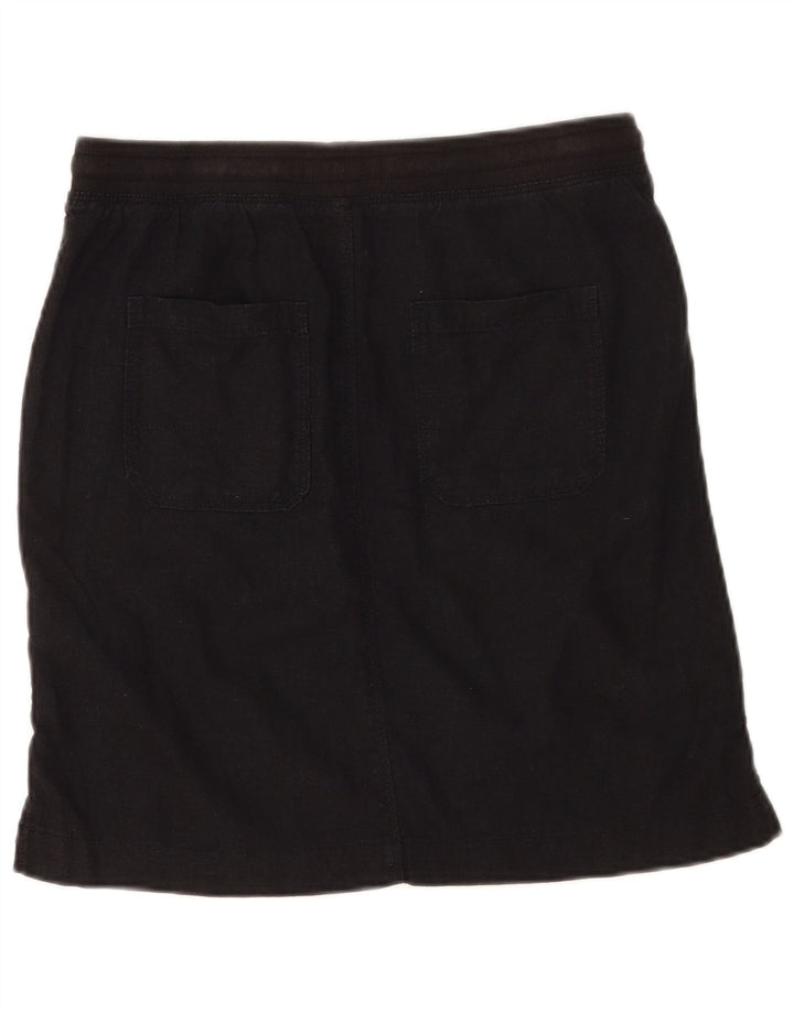 Marks & Spencer Womens Midi Skirt UK 10 Small W30  Black Linen