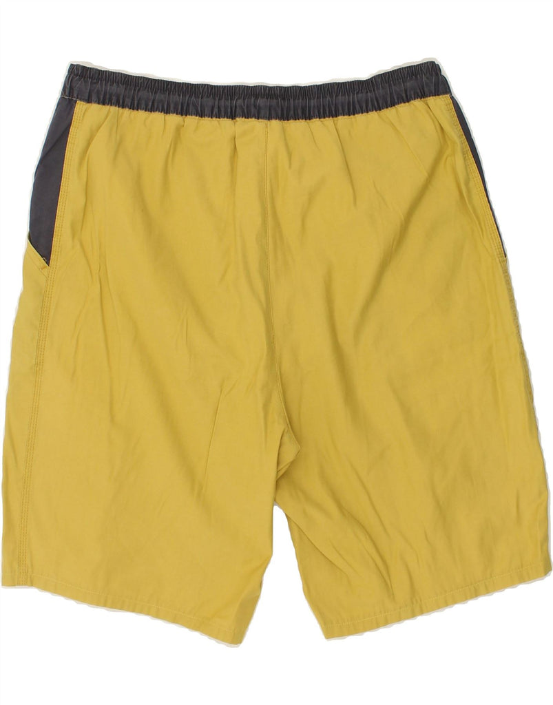 VINTAGE Mens Graphic Sport Shorts Large Yellow Colourblock | Vintage Vintage | Thrift | Second-Hand Vintage | Used Clothing | Messina Hembry 