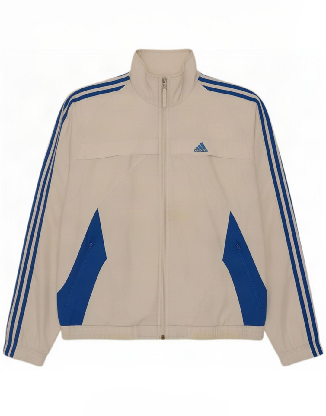 Adidas Mens Tracksuit Top Jacket UK 36/38 Small White Colourblock Polyester