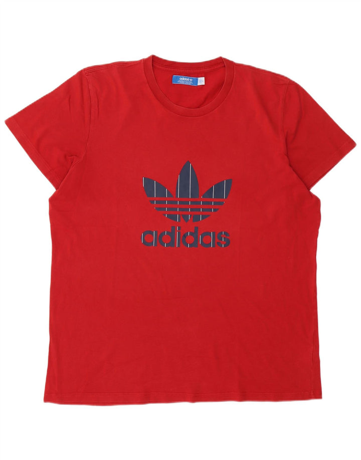 Adidas Mens Graphic T-Shirt Top XL Red Cotton