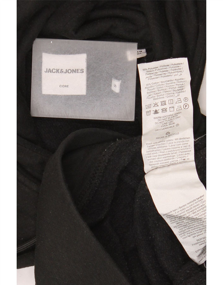 Jack & Jones Mens Graphic Hoodie Jumper Small Black Polyester