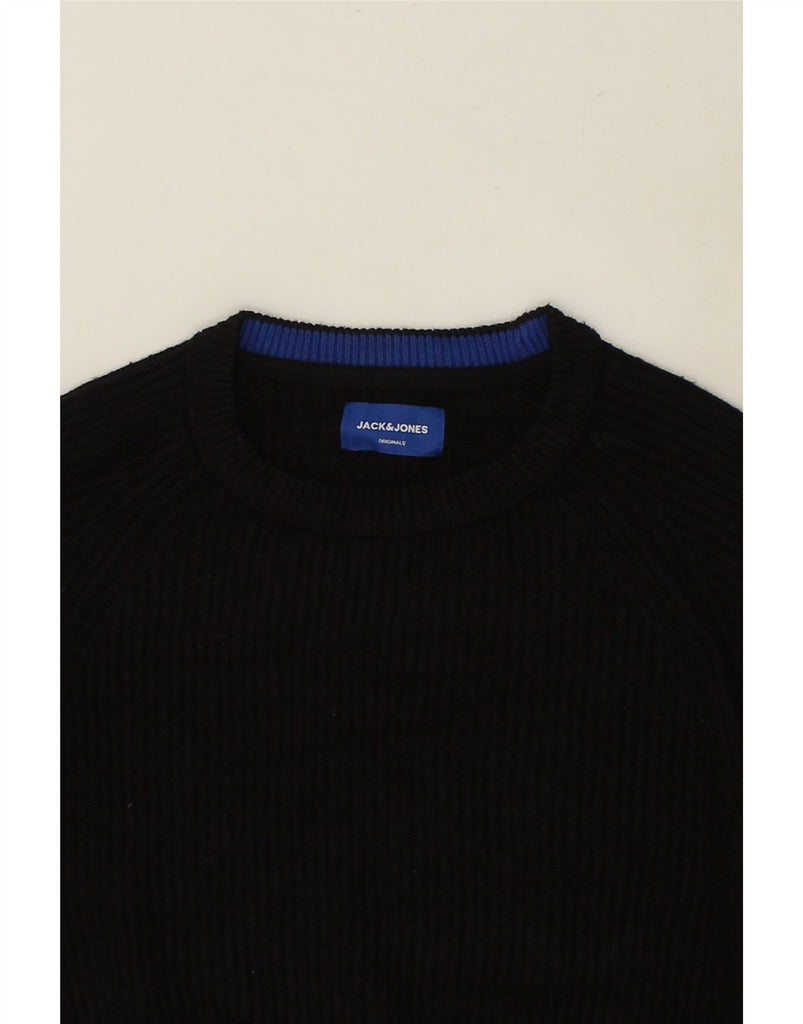 JACK & JONES Mens Crew Neck Jumper Sweater Medium Black Cotton | Vintage Jack & Jones | Thrift | Second-Hand Jack & Jones | Used Clothing | Messina Hembry 