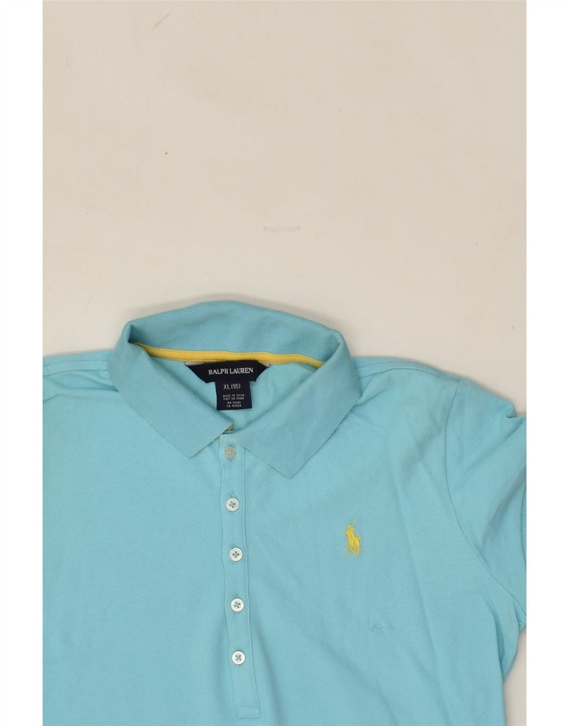 RALPH LAUREN Girls Polo Shirt 15-16 Years XL Blue Cotton | Vintage Ralph Lauren | Thrift | Second-Hand Ralph Lauren | Used Clothing | Messina Hembry 